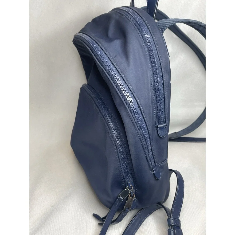 Kate Spade New York Karissa Mini Backpack Navy Blue Nightcap Leather Nylon Bag